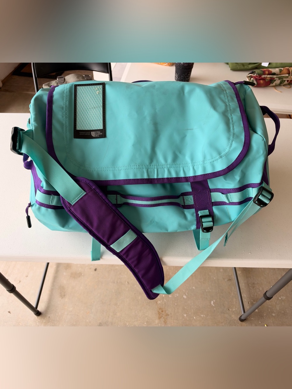 The North Face Base Camp Duffel Travel Bag in Blue & Purple